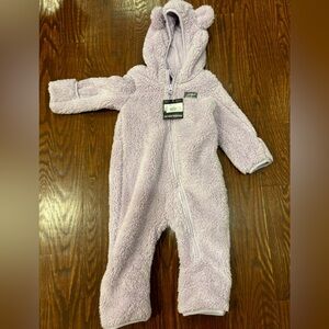 Eddie Bauer Purple Fleece Snowsuit. NWT Size 6-12 M